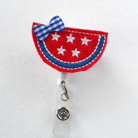 Patriotic Watermelon - Cute Badge Holder - Nurses Badge Holder - Nursing Badge Holder - Cute Badge Reel - RN Badge Reel - Nurse - Thumbnail 2