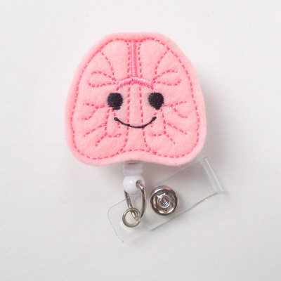 Lola the lung - rt badge holder - cute badge reel - rt badge holder - respiratory specialist badge clip - pulmonary badge reel - lung badge