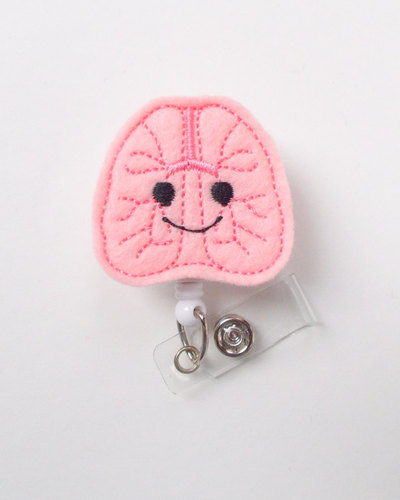 Lola the lung - rt badge holder - cute badge reel - rt badge holder - respiratory specialist badge clip - pulmonary badge reel - lung badge