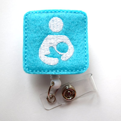 Lactation specialist - retractable badge reel - name badge holder - breast feeding badge - breastfeed badge - felt badge - badge reels