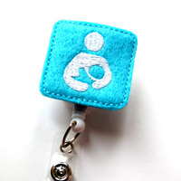 Lactation Specialist - Retractable Badge Reel - Name Badge Holder - Breast Feeding Badge - Breastfeed Badge - Felt Badge - Badge Reels - Thumbnail 1