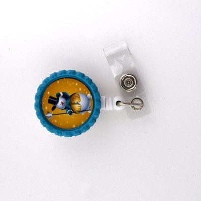 Snowman with star - nursing badge holder - nurse badge reel  - rn gift - nurses badge - teacher badge reel - christmas badge holder
