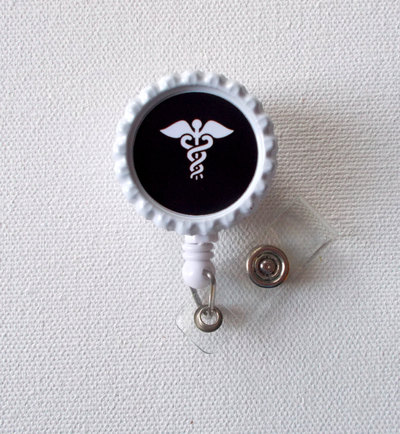 Caduceus medical - id badge holder - badge reel - name badge holder - nurse id badge clip - nurse badge reel - rn badge holder