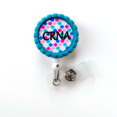 Crna - id badge reel - name tag badge - nurse anesthetist badge - certified nurse anesthetist badge clip - cute badge reel - crna gift