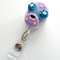 Doodle Bug - Name Badge Holder - Nurse ID Badge Clip - Teacher Badge Holder - Hospital Badge - Designer Badge - Preschool Badge Reel - Thumbnail 1