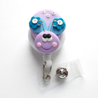 Doodle Bug - Name Badge Holder - Nurse ID Badge Clip - Teacher Badge Holder - Hospital Badge - Designer Badge - Preschool Badge Reel - Thumbnail 2