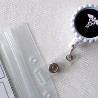 Caduceus Medical - ID Badge Holder - Badge Reel - Name Badge Holder - Nurse ID Badge Clip - Nurse Badge Reel - RN Badge Holder - Thumbnail 2