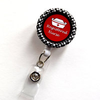 Registered Nurse with Cap  - Name Badge Holder - Cute Badge Reels - RN Nurse Badge - Nurse Gift  - Nursing Badge - RN Badge - Thumbnail 1