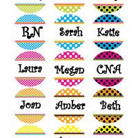 LPN Polka Dots - Bottlecap ID Badge Reel - Name Badge Holder - Lpn Badge Clip - Nurse Badge Holder - Badge Clip - Thumbnail 3