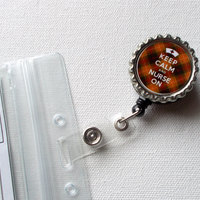 Keep Calm and Nurse On - Brown Tartan - ID Badge Holder - Badge Reel - Mens Badge Holder - Nurse Badge Holder - Nursing Badge Reel - Thumbnail 3