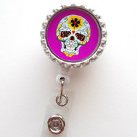 Skeleton Purple - Nursing Badge Holder - Labor and Delivery Badge Reel  - Nurse Name Badge -Teacher Badge - Thumbnail 1