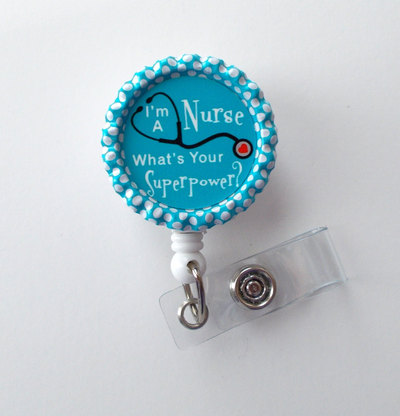 I&#39;m a nurse what&#39;s your superpower  - name badge holder - cute badge reels - nurse badge - nurse gift  - nursing badge - rn badge