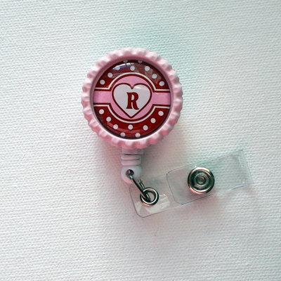 Bottle cap id badge reel - personalized badge holder - cute id badge reel - rn badge - badges