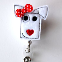 Sally the Puppy - Name Badge Holder - Cute Badge Reels - Vet Badge - Pediatric Badge Clip  - Nursing Badge - Teacher Badge - Dog Badge - RN - Thumbnail 2
