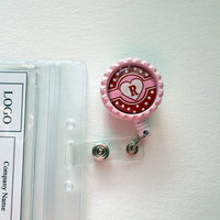 Bottle Cap ID Badge Reel - Personalized Badge Holder - Cute ID Badge Reel - RN Badge - Badges - Thumbnail 2