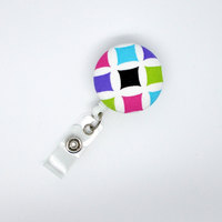 Rainbow Diamond II - Cute ID Badge Reel - Nurse Badge Holder - Nursing Badge Reel - RN Badge Clip - Teacher Badge - Nurse - Thumbnail 1
