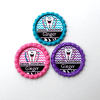 Personalized Dental Assistant  - Name Badge Holder - Retractable ID Badge Reel  - Dental Badge Holder - Tooth Badge Reel - Dental Lanyard - Thumbnail 1