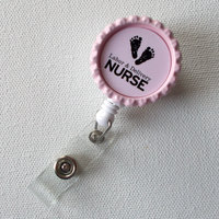 Labor and Delivery Nurse Baby Pink - Nurses Badge Holder - Nursing Badge Reel - Name Badge Holder - Nurse ID Badge Clip - OB Badge Clip - Thumbnail 1