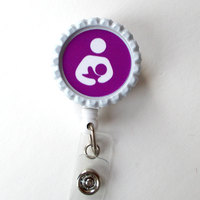 Lactation Specialist Purple - Retractable Badge Reel - Name Badge Holder - Breast Feeding Badge - Breastfeed Badge - Badge Reel - Thumbnail 2