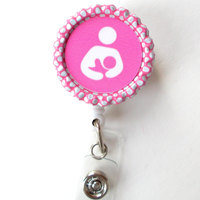 Lactation Specialist Pink - Retractable Badge Reel - Name Badge Holder - Breast Feeding Badge - Breastfeed Badge - Badge Reels - Thumbnail 2