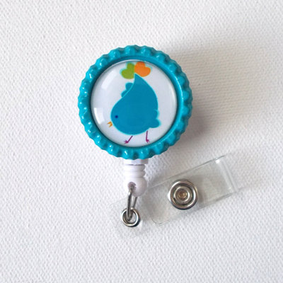 Blue chick  - id badge holder - id badge reel - name badge holder - nurse badge clip - nursing badge - teacher badge reel - medical badge