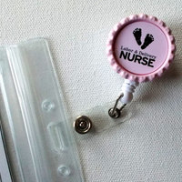 Labor and Delivery Nurse Baby Pink - Nurses Badge Holder - Nursing Badge Reel - Name Badge Holder - Nurse ID Badge Clip - OB Badge Clip - Thumbnail 3