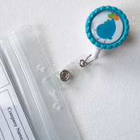 Blue Chick  - ID Badge Holder - ID Badge Reel - Name Badge Holder - Nurse Badge Clip - Nursing Badge - Teacher Badge Reel - Medical Badge - Thumbnail 1