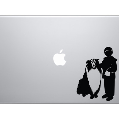 Kids and pets - boy and dog playing version 2 - playground - vinyl decal for laptops, macbook, tablets and cars 