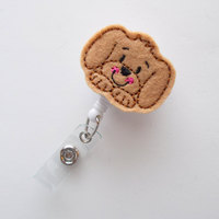 Puppy Face  - Name Badge Holder - Cute Badge Reel - Nurse Badge Holder - Nursing Badge Clip - Teacher Badge Reel - Thumbnail 2