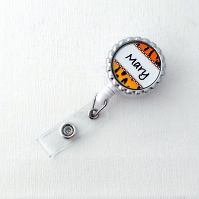 Personalized id badge reel - name badge holder - nursing badge - teacher badge holder - gift under 10 - nurse badge clip