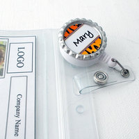 Personalized ID Badge Reel - Name Badge Holder - Nursing Badge - Teacher Badge Holder - Gift Under 10 - Nurse Badge Clip - Thumbnail 1