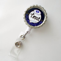 Personalized Leopard Purple - ID Badge Holder - Badge Reel - Name Badge Holder - Bottle Cap Badge - Nursing Badge - Nurse Badge Holder - Thumbnail 1