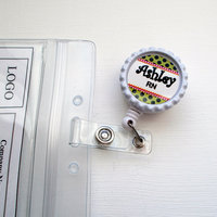 Personalized RN Green Dots - Name Badge Holder - RN Badge - Cute Badge Reel - ID Badge Clip - Thumbnail 3