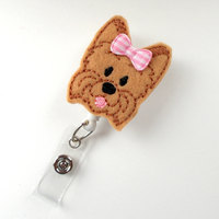 Yorkie - Name Badge Holder - Cute Badge Reels - Vet Badge - Pediatric Badge Clip  - Nursing Badge - Teacher Badge - Dog Badge - Thumbnail 2