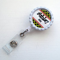 Personalized RN Green Dots - Name Badge Holder - RN Badge - Cute Badge Reel - ID Badge Clip - Thumbnail 6