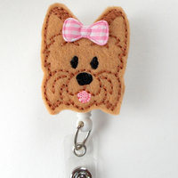 Yorkie - Name Badge Holder - Cute Badge Reels - Vet Badge - Pediatric Badge Clip  - Nursing Badge - Teacher Badge - Dog Badge - Thumbnail 3
