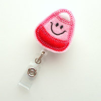 Pink and Red Candy Corn - Name Badge Holder - Cute Badge Reel - Nurse Badge Holder - Nursing Badge Clip - Teacher Badge Reel - RN Badge Clip - Thumbnail 3