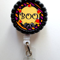 Boo! - Name Badge Holder - ID Badge Reel -  Nursing Badge - Teacher  Badge - Nurses Badge - Halloween Badge - RN Badge - PICU  - Nurse Gift - Thumbnail 2