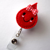 Betty Blood Drop - Retractable Badge Reel - Name Badge Holder - Cute Badge Reel - Badge Reels - Lab Technician Badge - Hospital Badges - Thumbnail 3