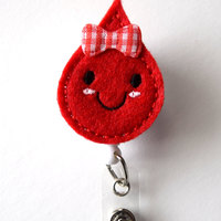 Betty Blood Drop - Retractable Badge Reel - Name Badge Holder - Cute Badge Reel - Badge Reels - Lab Technician Badge - Hospital Badges - Thumbnail 4