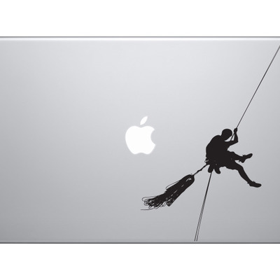 Mountain climber #2 - rope climbing ascent altitude - vinyl decal for laptops, macbook, tablets and cars 