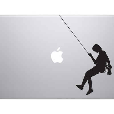 Mountain climber #6 - rope climbing ascent altitude - vinyl decal for laptops, macbook, tablets and cars 