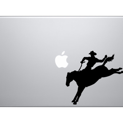 Wild west rodeo - cowboy on horseback version 2 - vinyl decal for laptops, macbook, tablets and cars  - Thumbnail 4