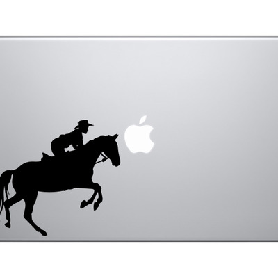 Wild west rodeo - cowboy on horseback version 6 - vinyl decal for laptops, macbook, tablets and cars 