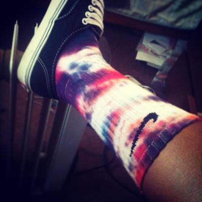Purple haze custom tie dye nike socks - Thumbnail 5