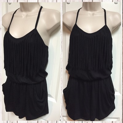 Black Fringe Romper