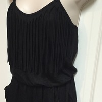 Black Fringe Romper - Thumbnail 2