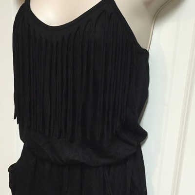 Black fringe romper
