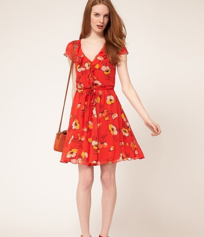 Red Dress With Flowers 