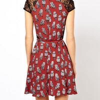 Owl Prints Dress - Thumbnail 1